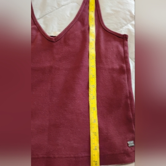 monk & lou | Woman's Burgundy Red Wine Fitted Ribbed Crop Top | Medium - Picture 5 of 8